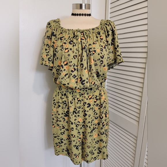 JESSICA SIMPSON GREEN CHEETAH PRINT ROMPER NWT - Picture 6 of 7